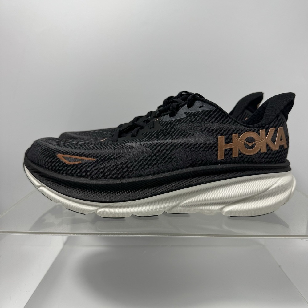 Brand New Hoka Clifton 9 Black 1132211 BCPPR Running Shoes Women's Size 10 Wide